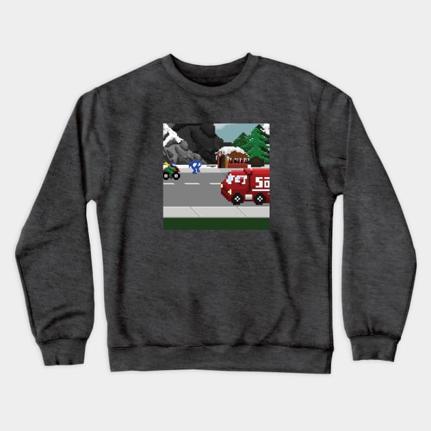 Horace goes Skiing ( Crossing the Road) Crewneck Sweatshirt by RetroTrader